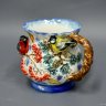 Handmade Porcelain Mug with Bullfinch & Tit Decoration
