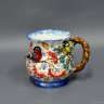 Handmade Porcelain Mug with Bullfinch & Tit Decoration