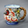 Handmade Porcelain Mug with Bullfinch & Tit Decoration