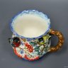 Handmade Porcelain Mug with Bullfinch & Tit Decoration