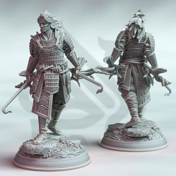 Samurai Kenshi Kitsune is a Foul - Mouthed Fox Figure (Unpainted)