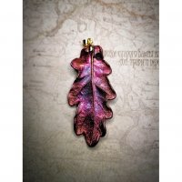 Purple Oak Leaf Pendant Necklace