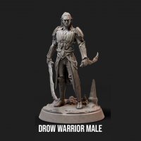 Drow Warrior Male Figure (Unpainted)