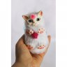 White Cat With Rose (11 cm) Plush Toy
