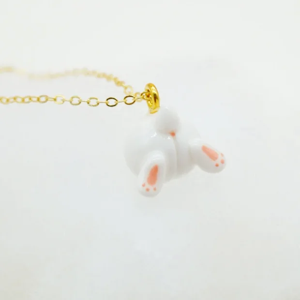 Little Rabbit Butt Pendant Necklace