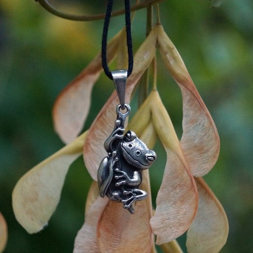 Handmade Frog On Stick Pendant Necklace