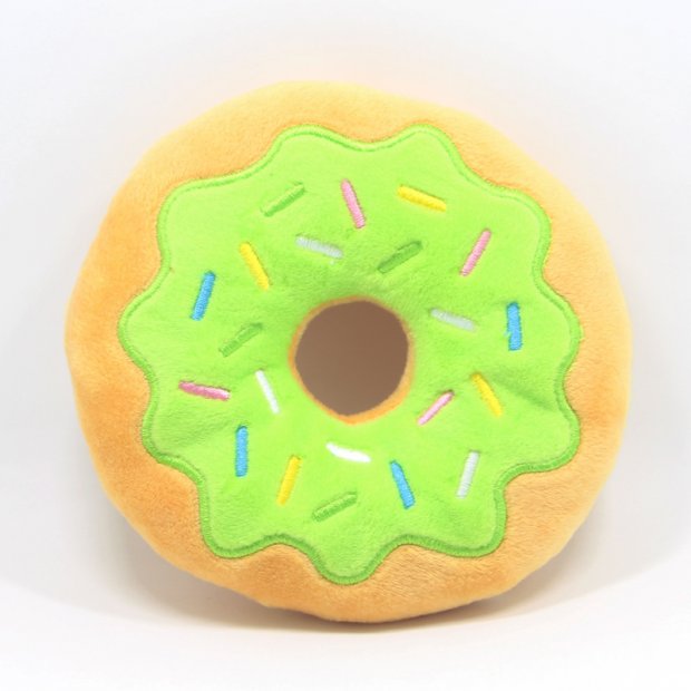 Donut Plush Dog Toy (Green)