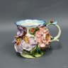 Porcelain Mug with Peony & Iris Design