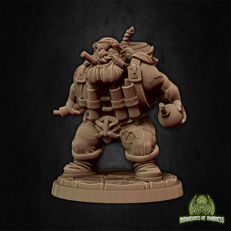 Badgur - Dwarf Demolitionist Figure (Unpainted)