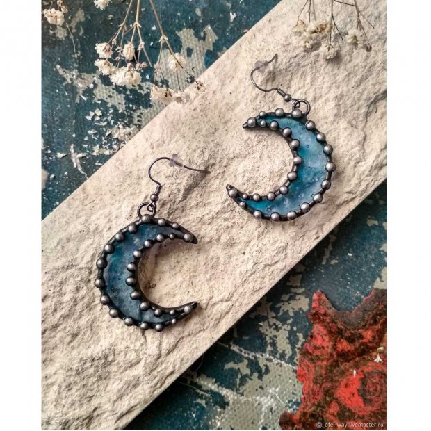 Transparent Blue Moons Earrings