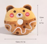 Donut Squeaky Plush Toy for Small & Medium Dogs (Bear)