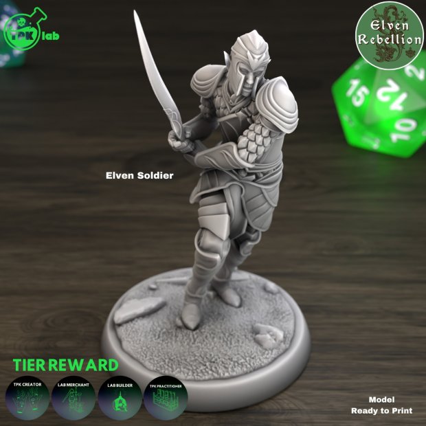 Elven Soldier 02 Figure (Unpainted)