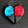 Blue And Red Paired Pendant Necklaces