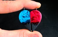 Blue And Red Paired Pendant Necklaces