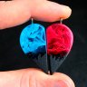 Blue And Red Paired Pendant Necklaces