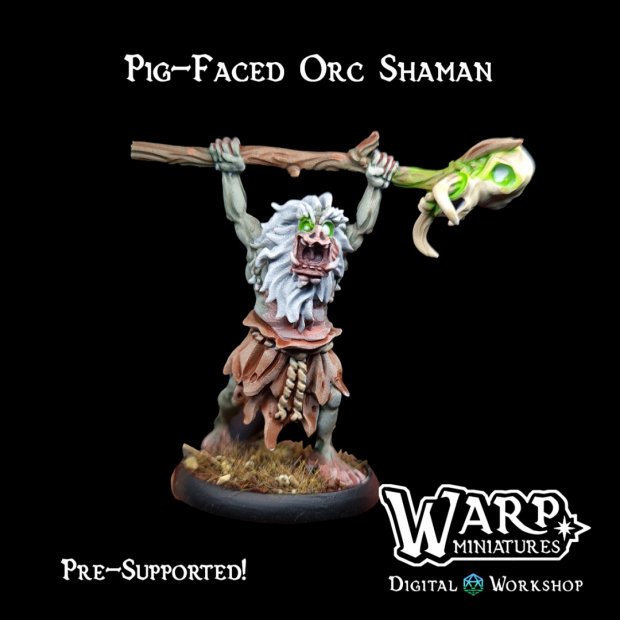 Pig-Faced Orc Shaman Figure (Unpainted)