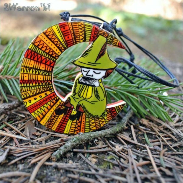 The Moomins - Snufkin on Moon Necklace