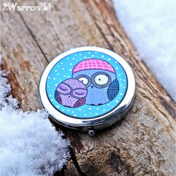 Winter Owls Pocket Mirror
