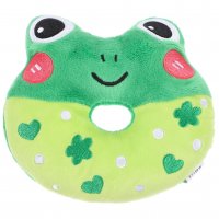 Donut Squeaky Plush Toy for Small & Medium Dogs (Frog)