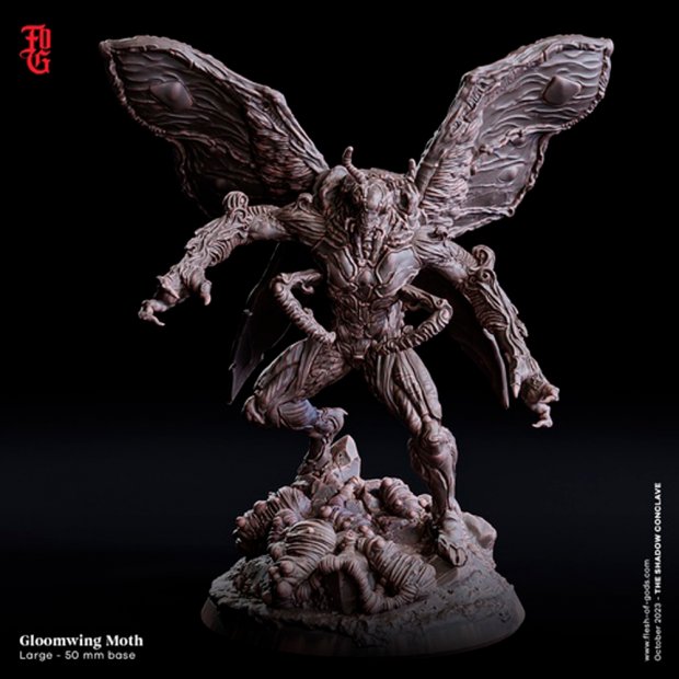 Dark - Winged Moth, Monster Insect Figure (Unpainted)