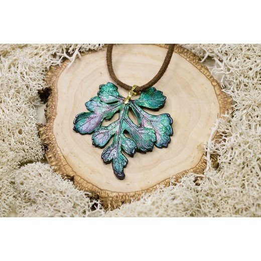 Mulberry Leaf Pendant Necklace