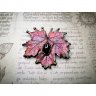 Pink Maple Leaf With Eye Brooch