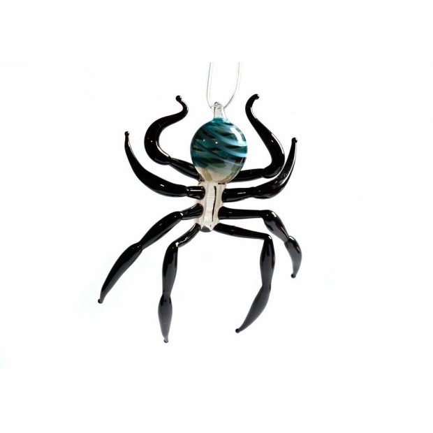 Striped Turquoise Spider Figure
