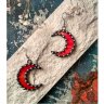 Transparent Red Moons Earrings