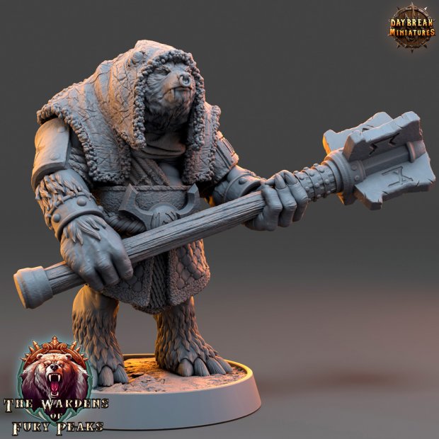 Basher Cree Werebear Figure (Unpainted)
