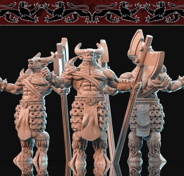 Minotaurs warriors Figure (Unpainted)