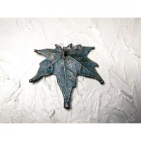 Blue Maple Leaf Pendant Necklace