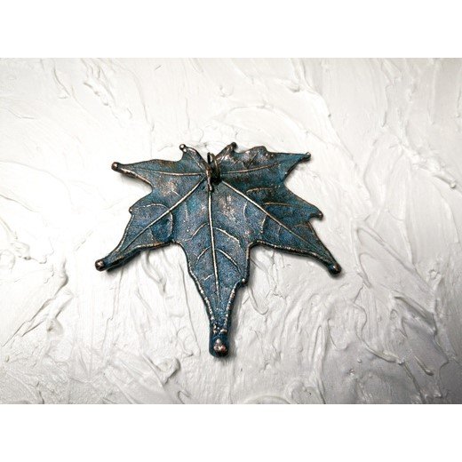 Blue Maple Leaf Pendant Necklace