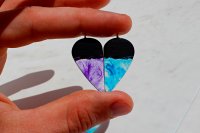 Blue And Purple Paired Pendant Necklaces