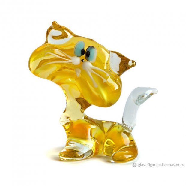 Bright Yellow Cat Figure