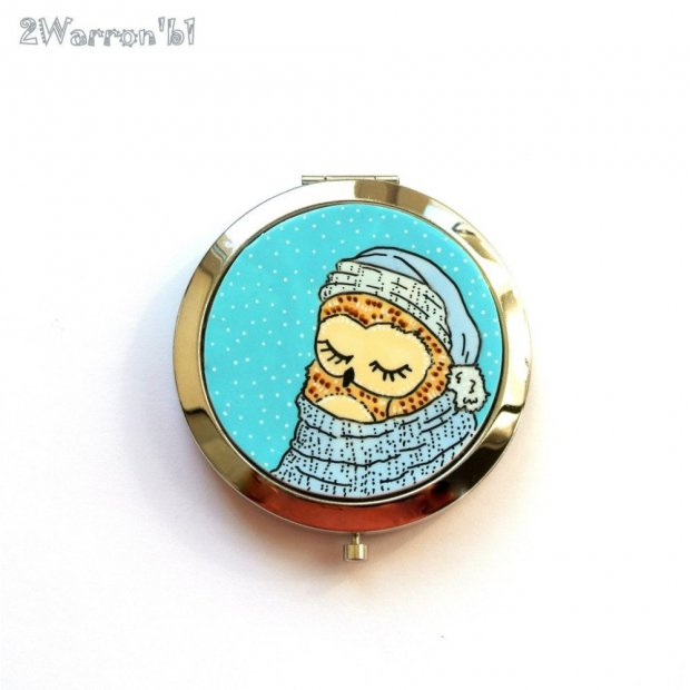 Sleeping Owl Pocket Mirror