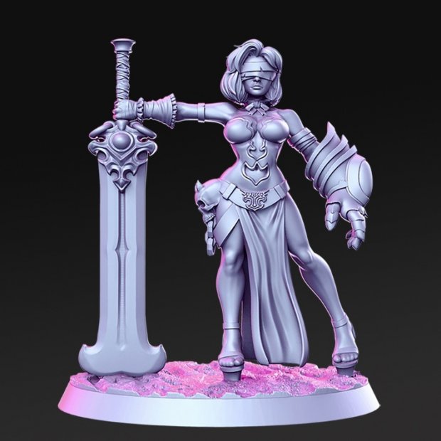 Blind paladin with a sword Figure (Unpainted)