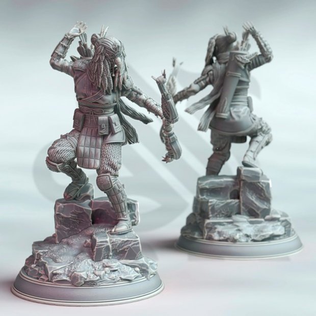 Samurai Tracker Sora Takashi in a Falcon Mask Figure (Unpainted)