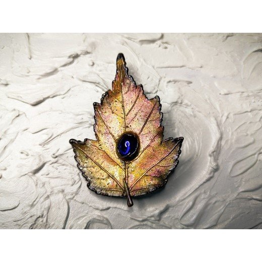 Autumn Ginnala Leaf With Eye Brooch