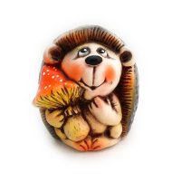 Handmade Hedgehog With Fly Agaric Figure