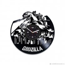 Handmade Godzilla Vinyl Wall Clock