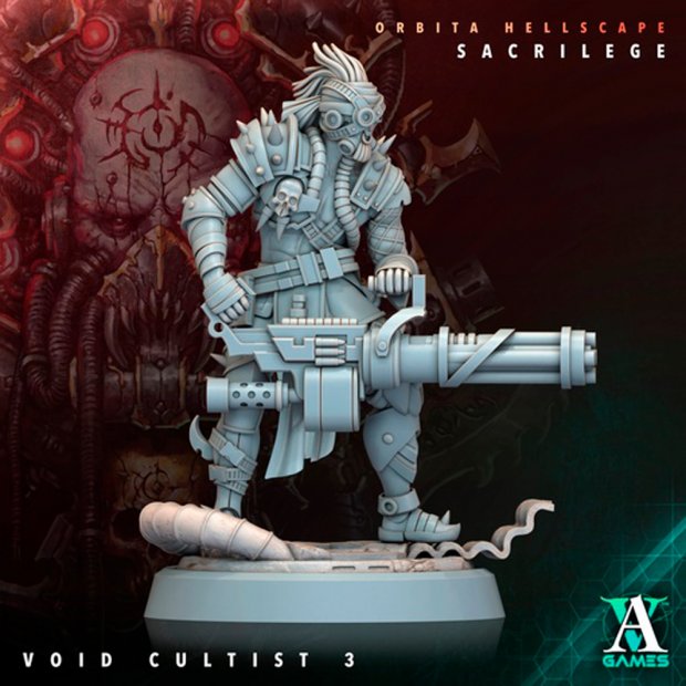 The Machine Gunner of the Avant-Garde is a Cultist of the Abyss Figure (Unpainted)