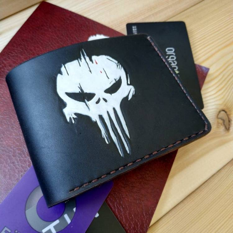Handmade Marvel - Punisher Logo Custom Wallet