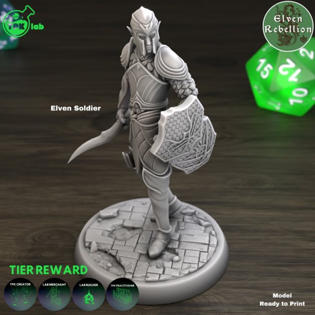 Elven Soldier 04 Figure (Unpainted)