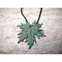 Malachite Maple Leaf Pendant Necklace