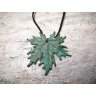 Malachite Maple Leaf Pendant Necklace