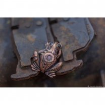 Copper Steampunk Frog Pendant Necklace