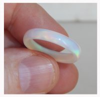 White ring. Solid opal ring. Solid opal band. Best gift for a bride.