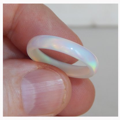 White ring. Solid opal ring. Solid opal band. Best gift for a bride.