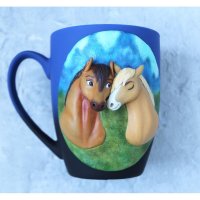 Pair Of Horses Mug With Decor