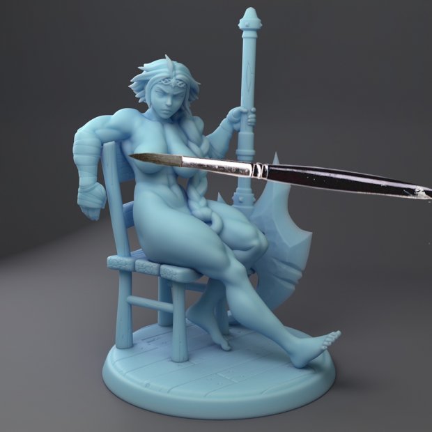 Nude barbarian Millie Figure (Unpainted)